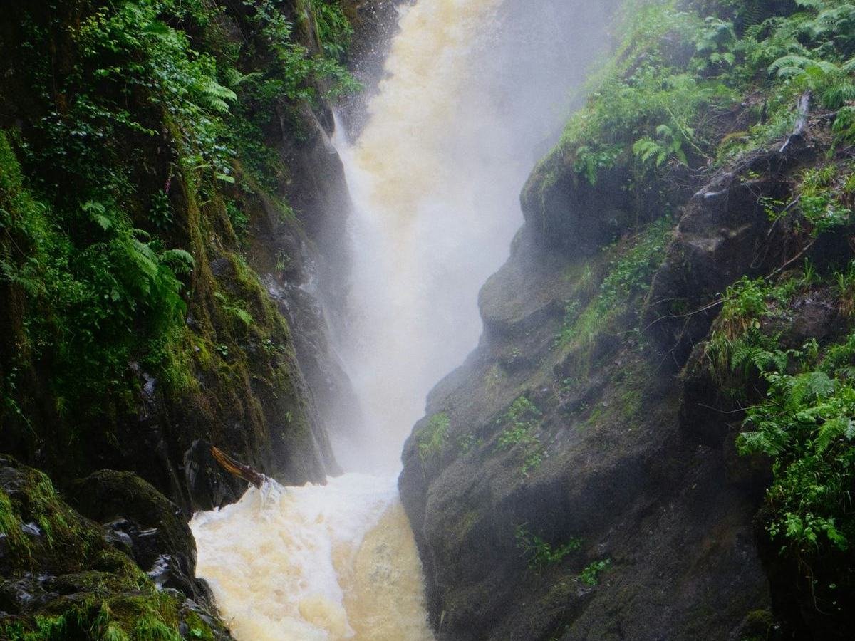La cascata di Aira Force fra i boschi