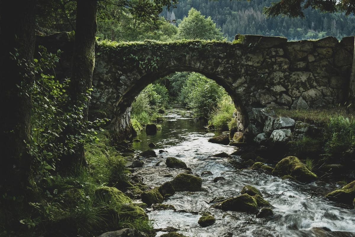 Ponte di pietra sul ruscello, come ad Ashness Bridge